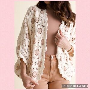 🩷POL Crocheted Floral Cardigan🩷